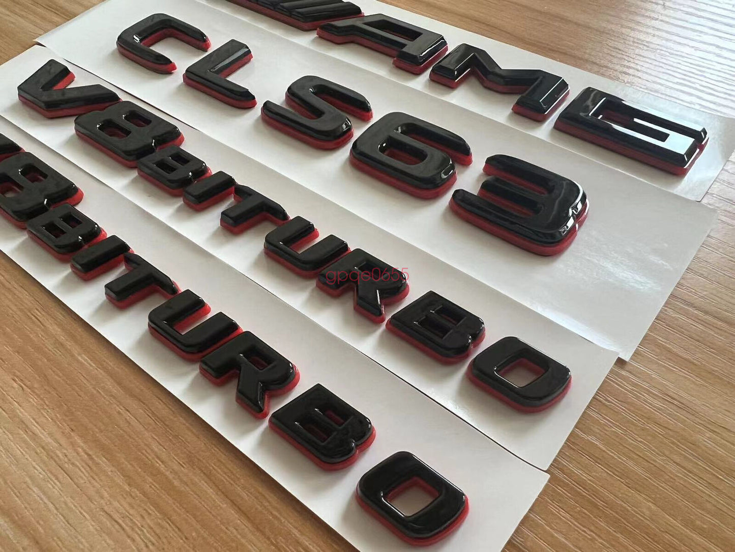 1SET Black RED CLS63 AMG V8 BITURBO Emblem Badge Sticker Set For AMG GLE