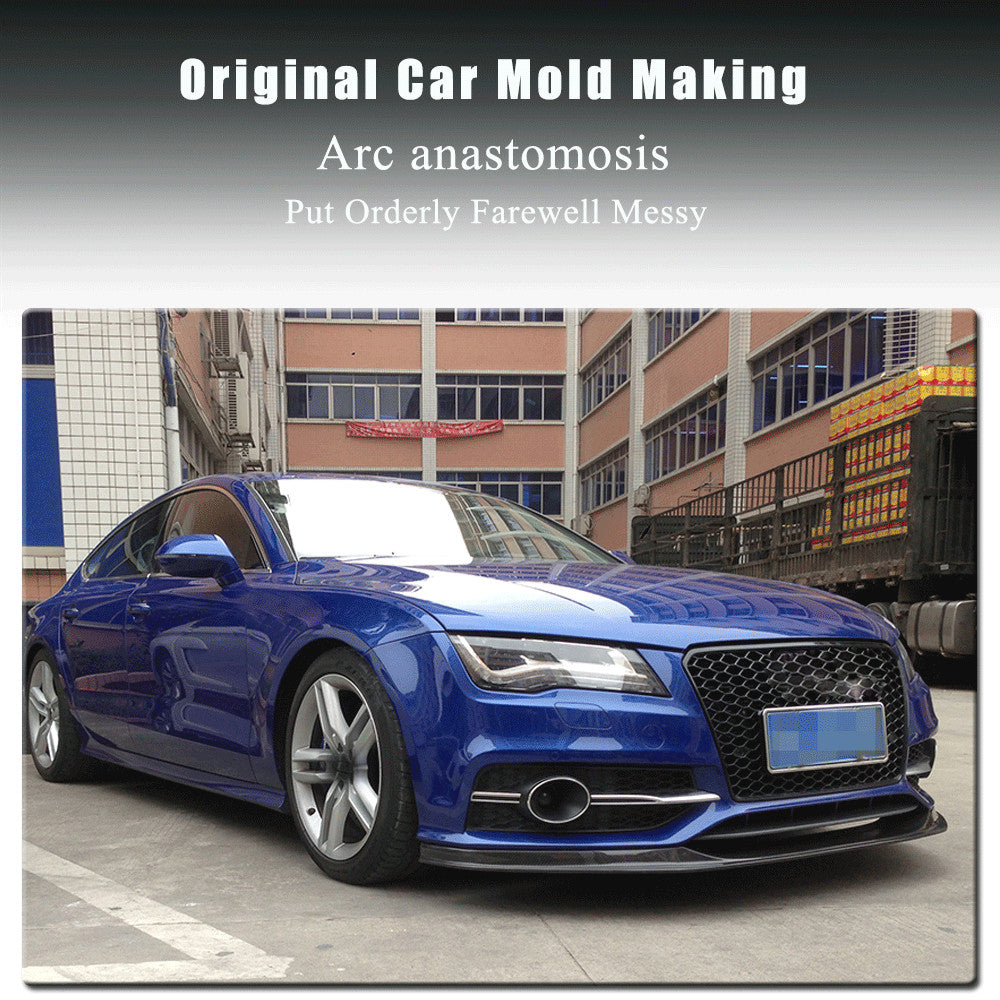 Carbon Fiber Front Bumper Lip Chin Spoiler Fit for Audi A7 Sline S-Line 2012-14