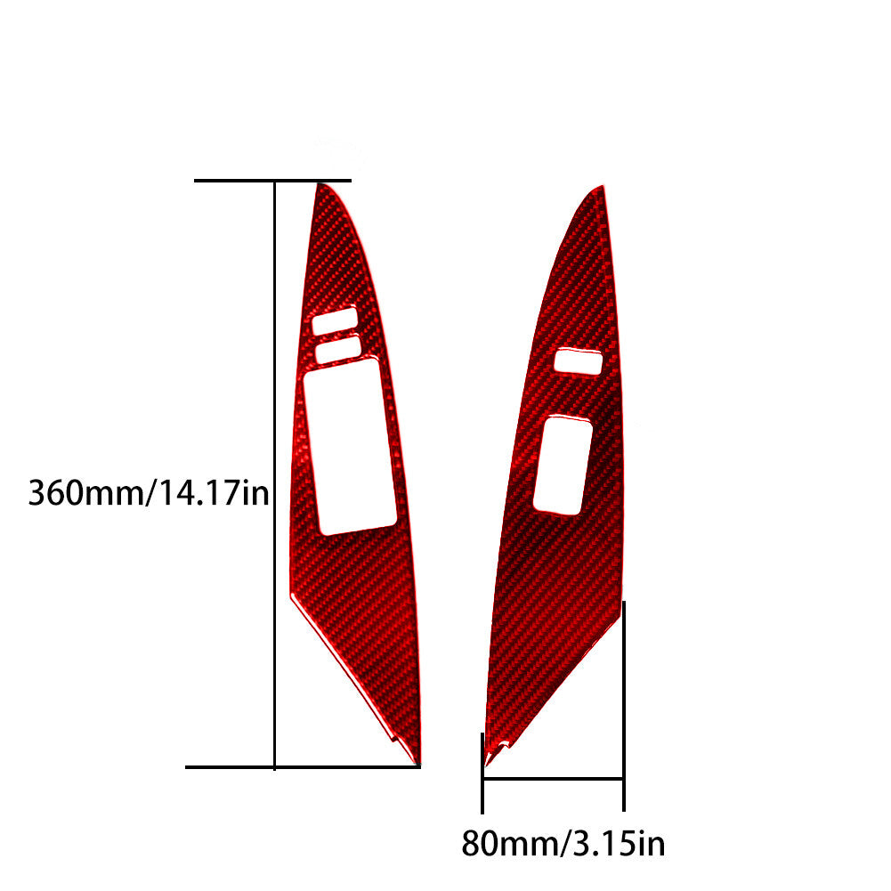 2Pcs Carbon Fiber Interior Front Window Control Cover Trim for Lincoln for Navigator v