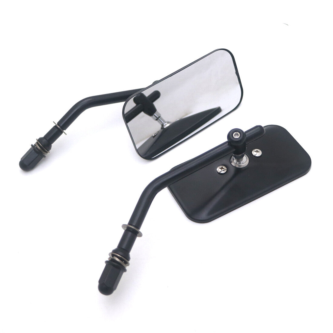 Black Rear View Side Mirror Rectangle Mirror for Harley Sportster 883 1200 90-13