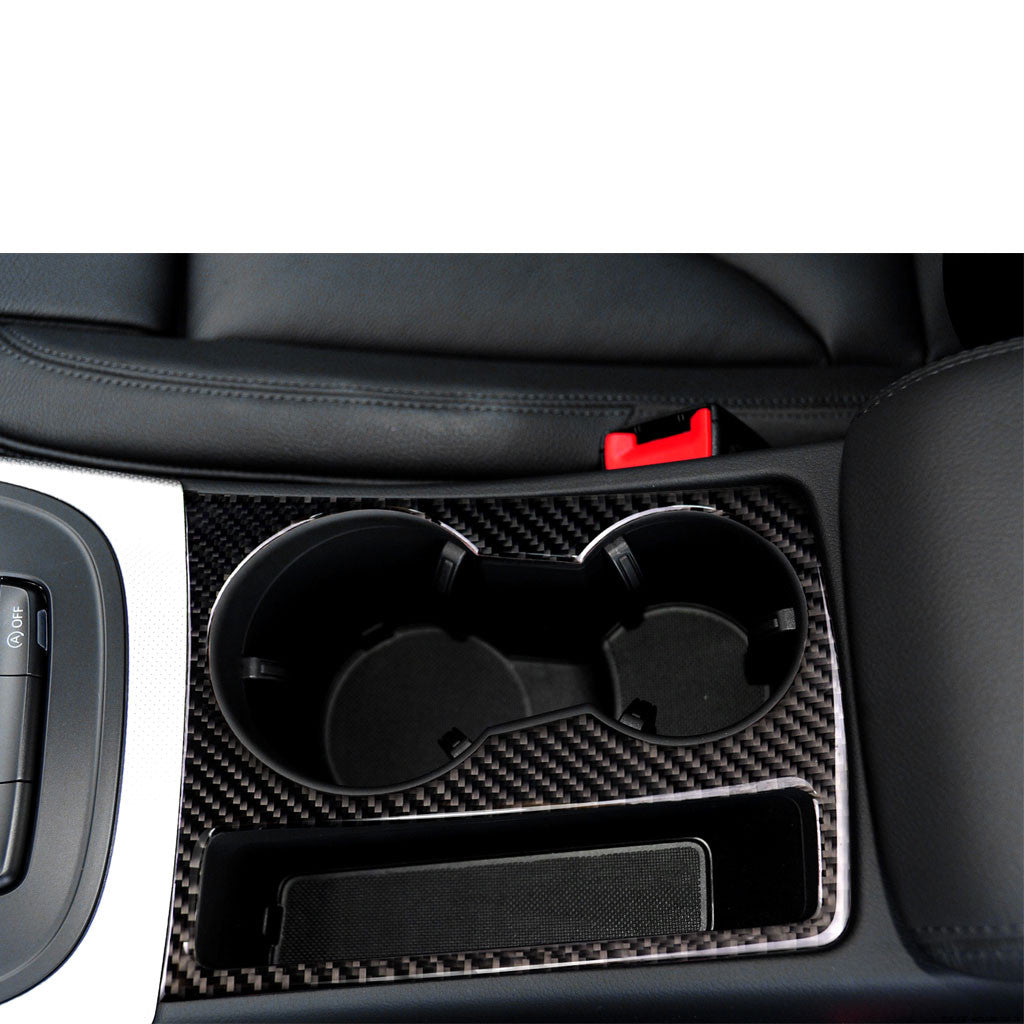 for Audi A4 B8 A5 2009-2015 Carbon Fiber Cup Holder Panel Frame Cover Trim