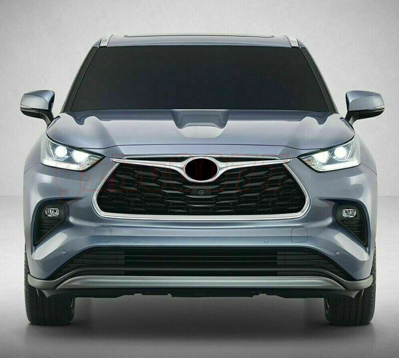 Carbon Fiber Front Fog Light Eyebrow Strips Trim for Toyota Highlander 2020-2023