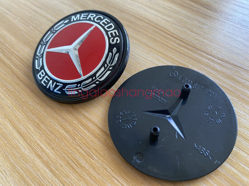 Suitable for Mercedes-Benz CLK CLS E ML GL front badge with black and red embroidery A0008172605