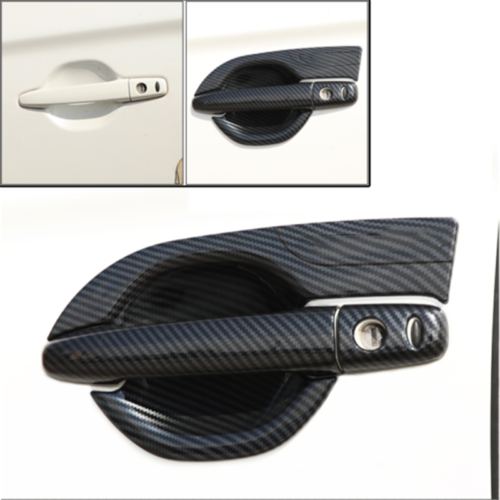 Carbon Fiber Outer Door Handle Bowl Cover Trims for Mitsubishi Outlander 2013-21