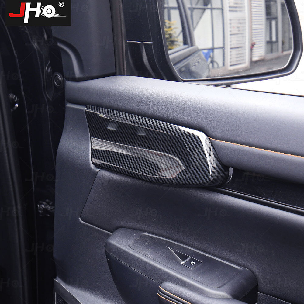 Carbon Fiber Inner Door Handle Bowl Panel Cover Trim for Ford Ranger 2023-2024