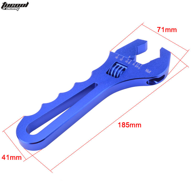New Adjustable Aluminum Wrench Fitting Tools Spanner HOSE AN 3 4 6 8 10 12 BLUE n