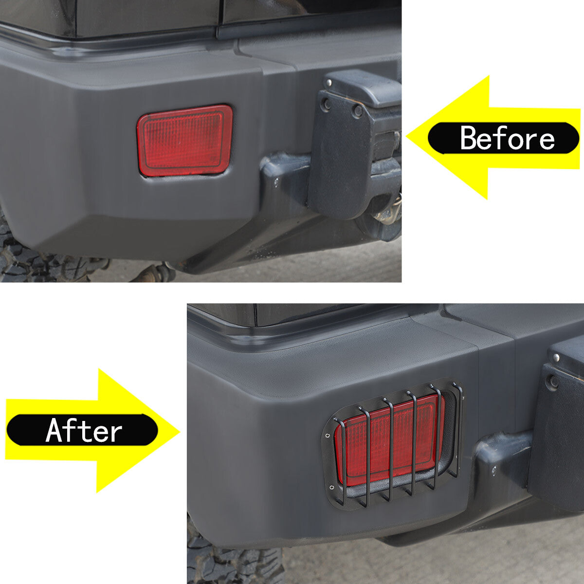 External steel rear fog light cover trim for Hummer H2 (July 2003) n