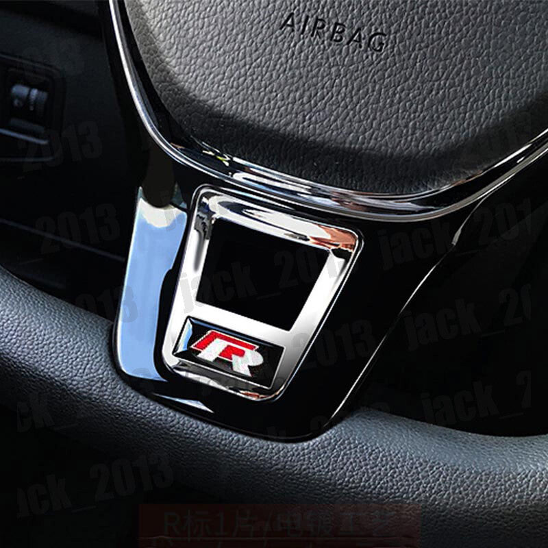 Chrome ABS R Steering Wheel Sequin Cover Trim for Volkswagen for VW for Passat 2016-2024