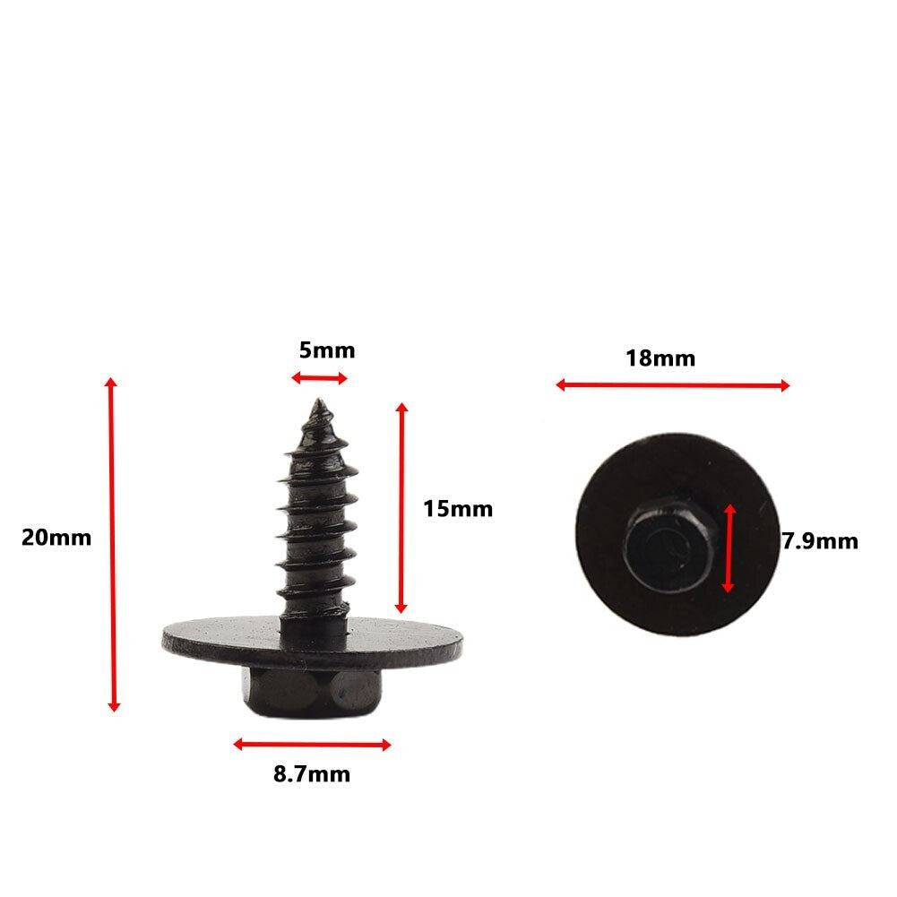 50pcs Screw Bolt Retainer Fender Liner Under Cover Screw For 07147129160