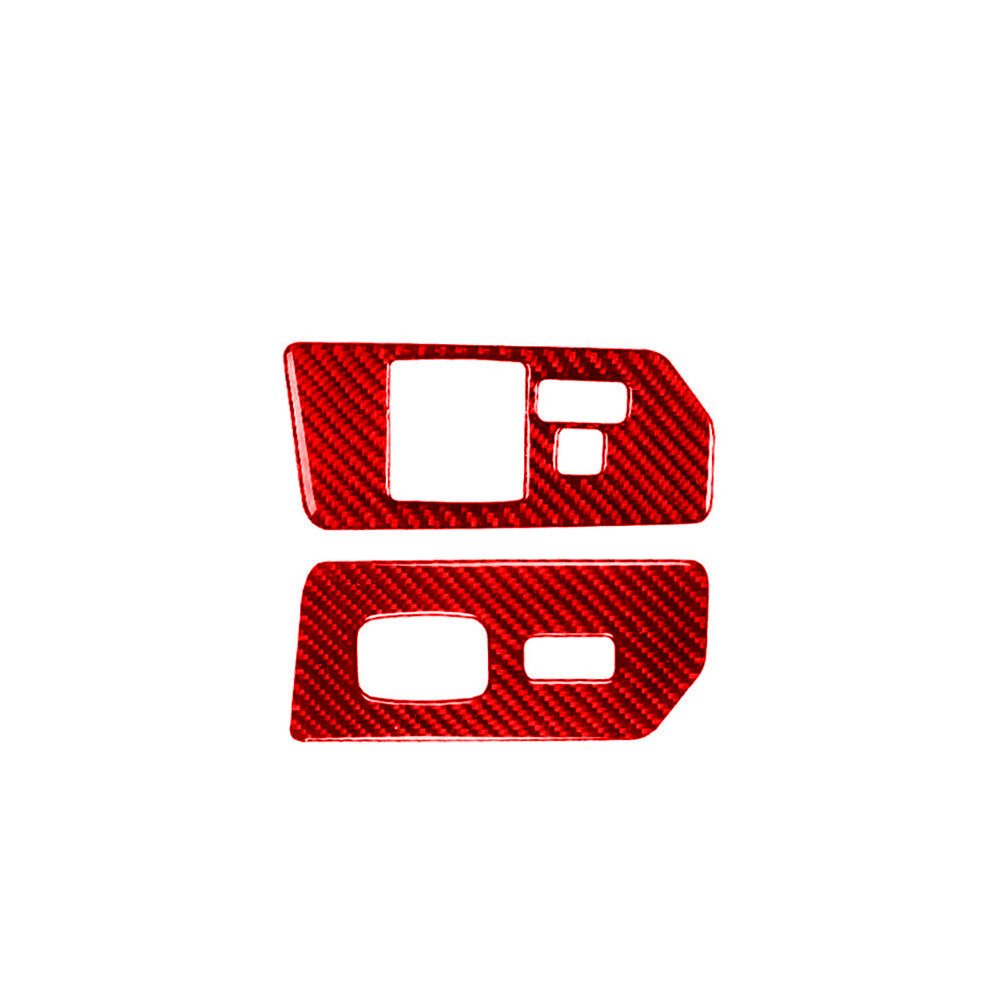 4X Red Carbon Fiber Window Lift Control Cover Trim For X5 E70 X6 E71 2008-13 v