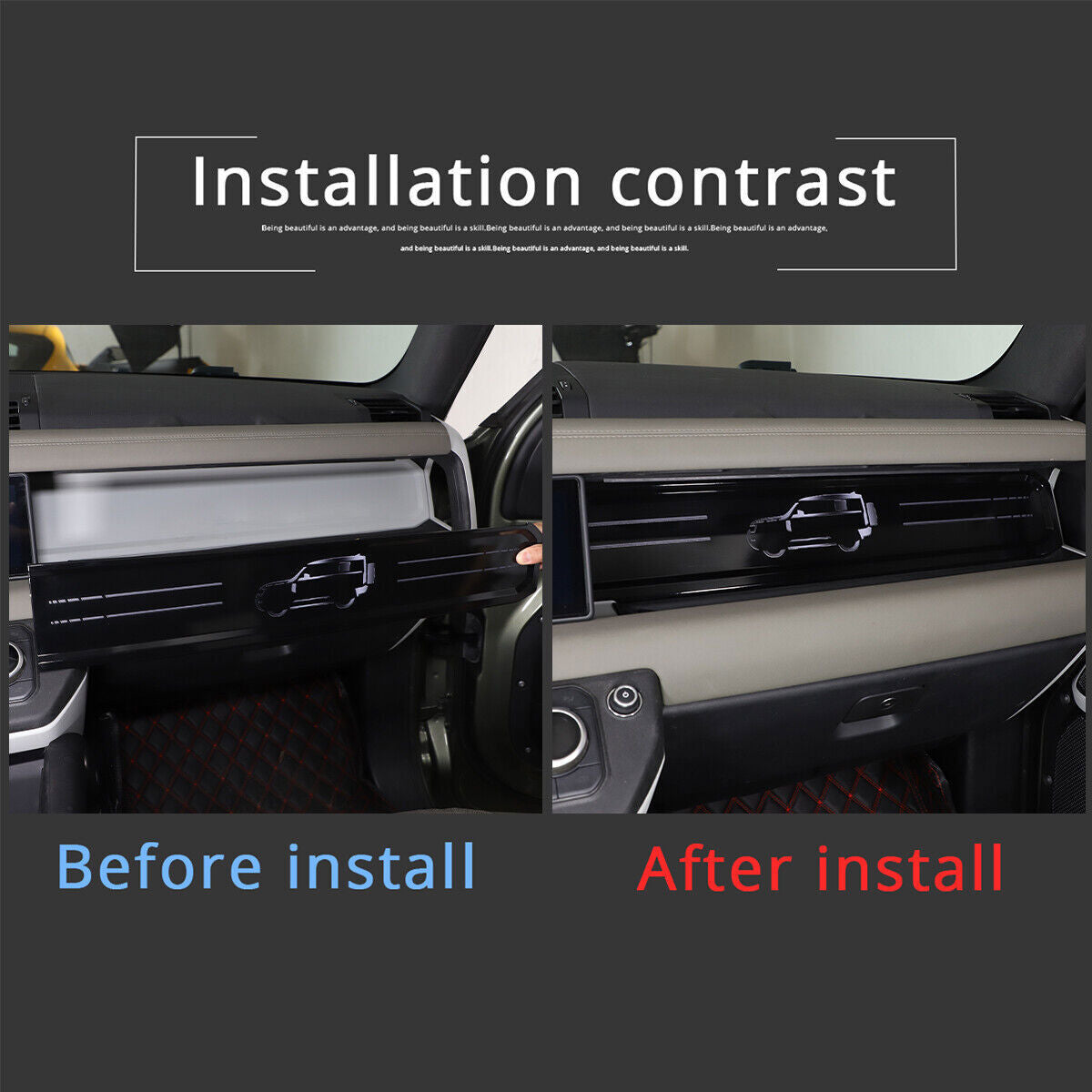 Gloss Black ABS for Land Rover for Defender 20-2022 Center Console Dashboard Trim B n