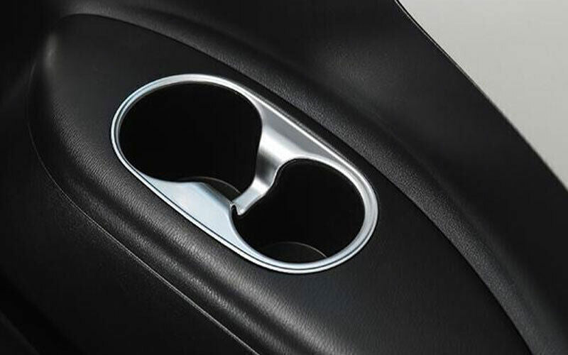 2P Console Drinking Glass Panel Trim for Nissan Armada Patrol 17-20 Matte Silver