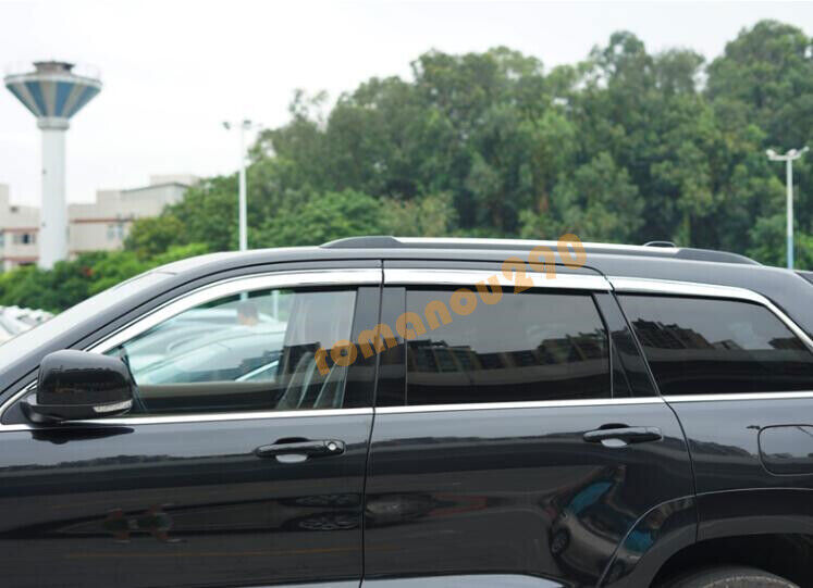 for Jeep Grand Cherokee 11-21 Chrome Window Visors Sun Rain Guard Vent Deflector