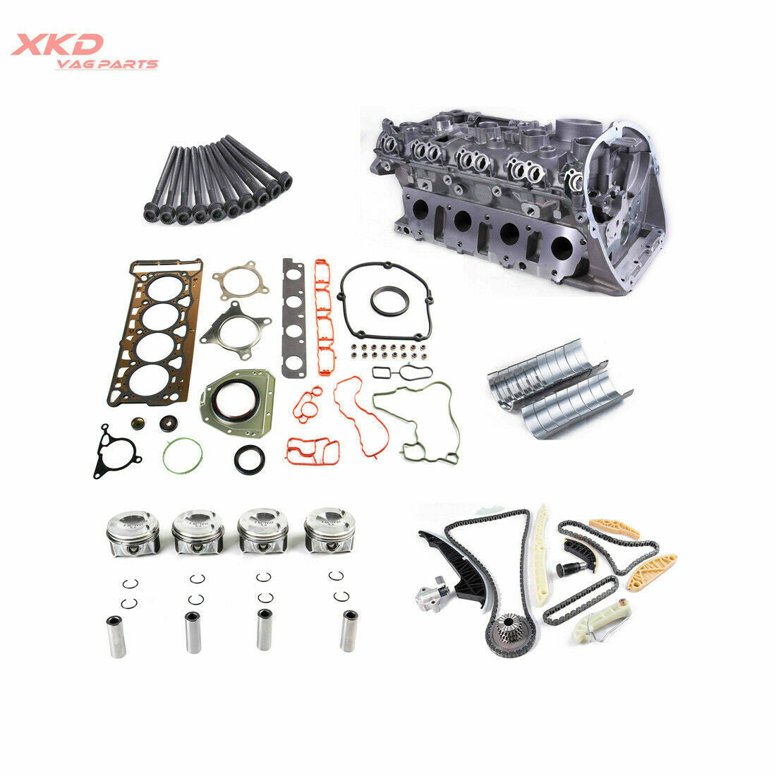 Engine Cylinder Head Piston Overhaul Rebuilding Kit for Audi for A4 for A5 Q5 CAEB CDNC Q