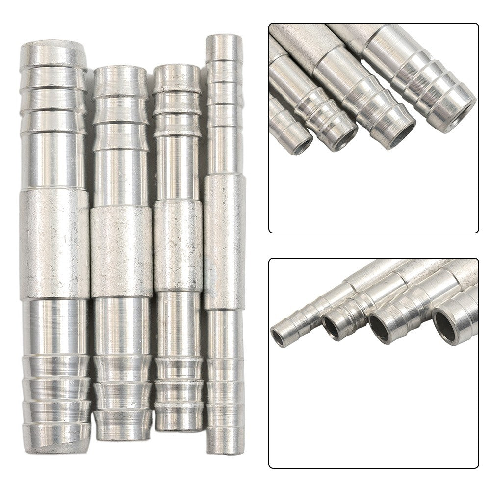 4pcs Set A/C Hose Barb Straight Splice Push-In Fitting Aluminium #6/8/10/12 Part v