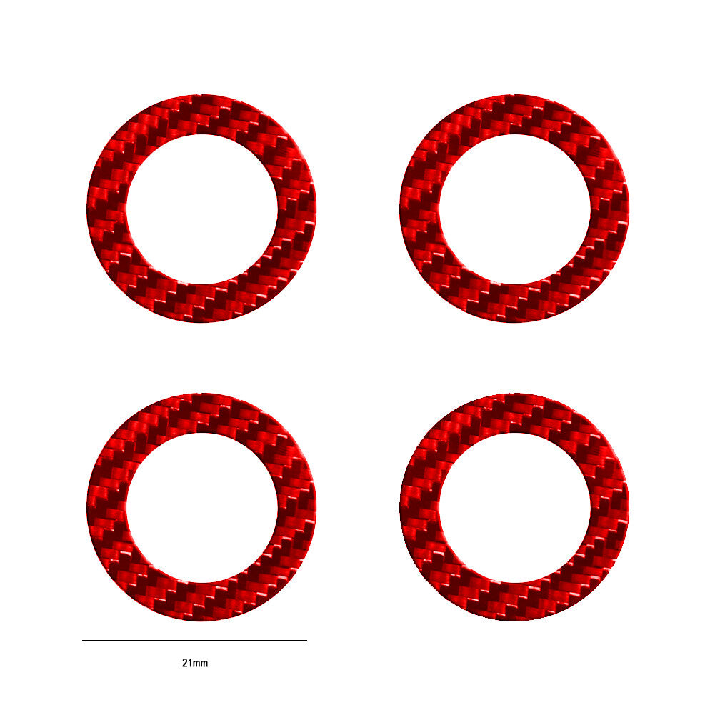 4Pcs Red Carbon Fiber Interior Door Lock Pins Cover Trim for Chrysler 200 Sedan