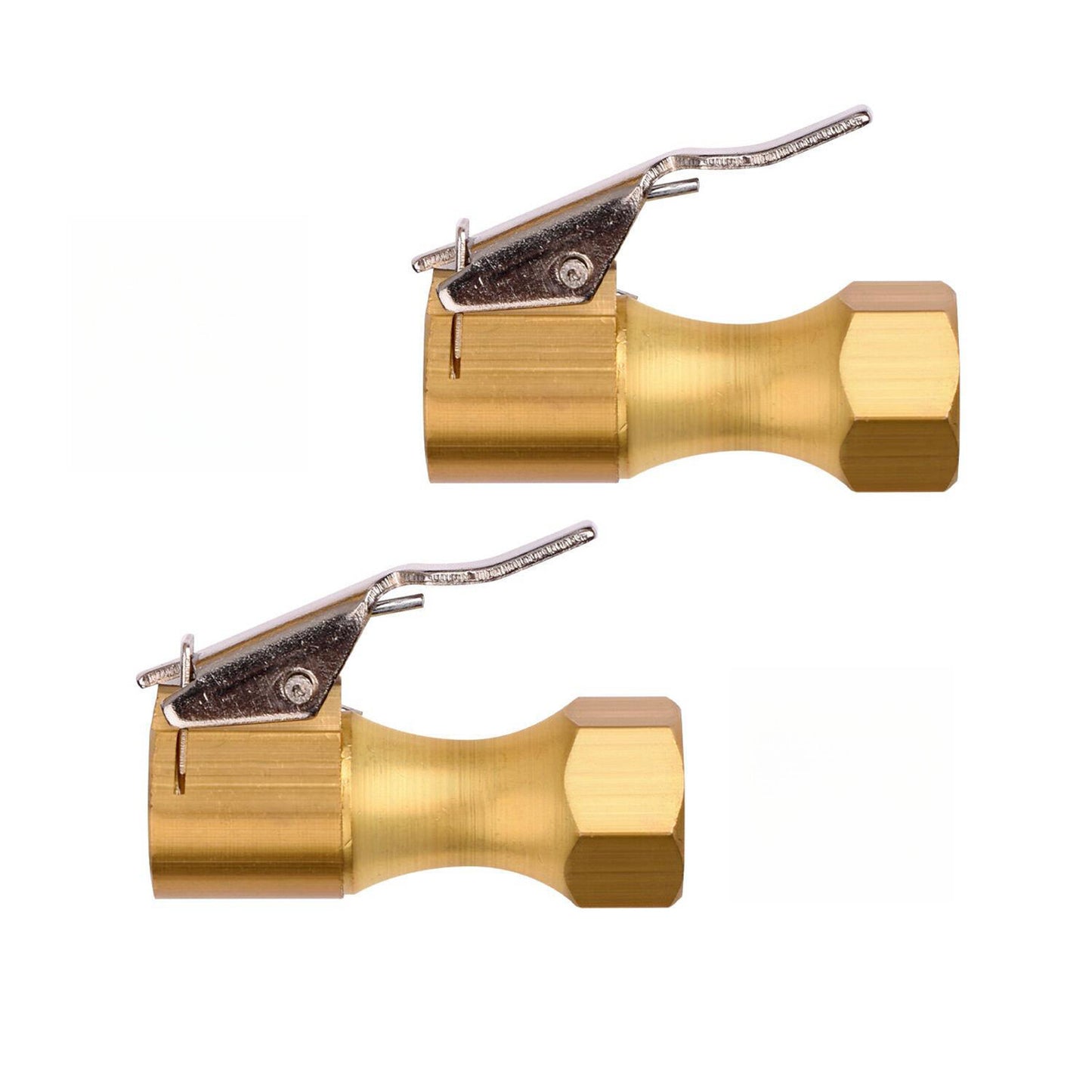 New 2Pcs 8mm Open Flow Air Chuck with Lock Connector Tire Inflator Valve