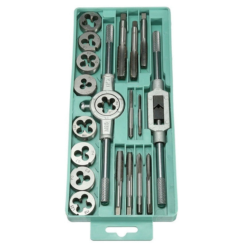 20pcs Car Tap Die Screw Thread Metric Taps Wrench Screw Threading Hand Tool Set