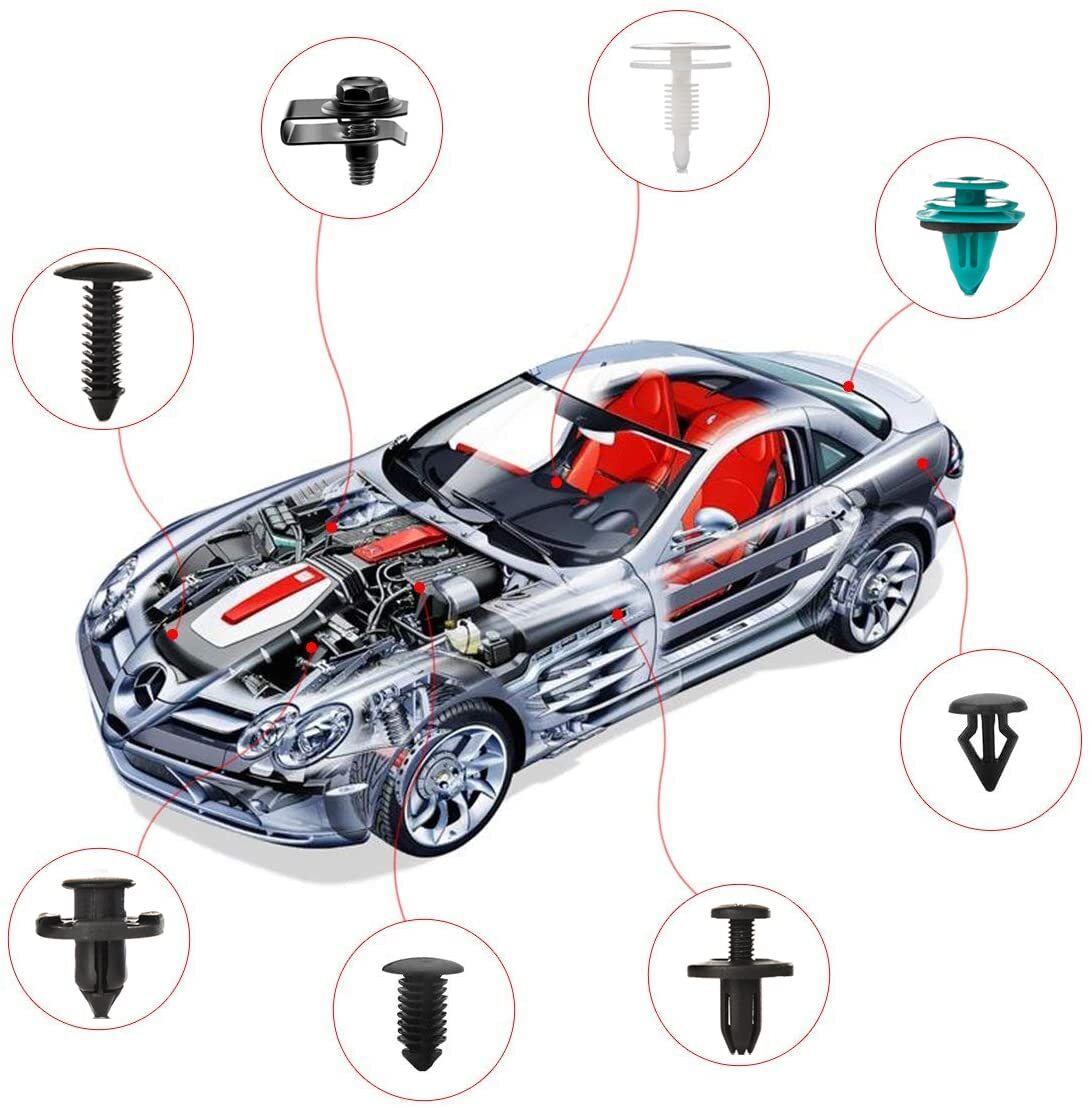 1000-piece pack of plastic car fastener clips, car body riveting and bumper fixing clips