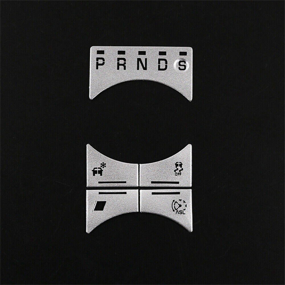 5PCS Alloy Silver Center Gear Shift Selector Button Trim for Jaguar XJ 2010-2019