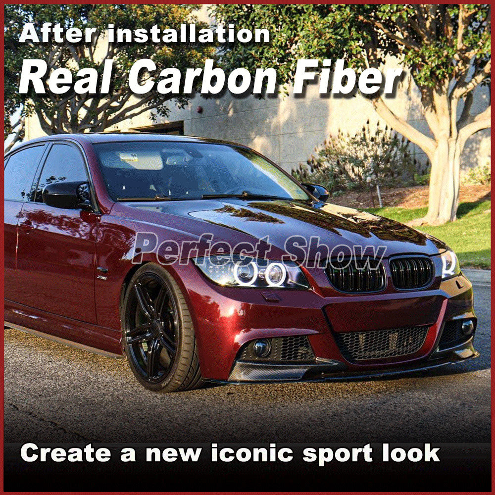 Fit for BMW 3 Series E90 M Tech 2006-08 REAL Carbon Front Bumper Splitter Flaps