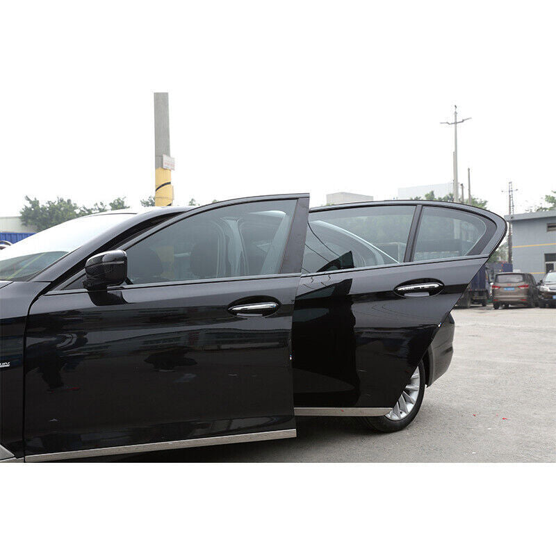 Black Steel For 5 G30 18-21 Window Molding Frame Strips Trim Cover B n