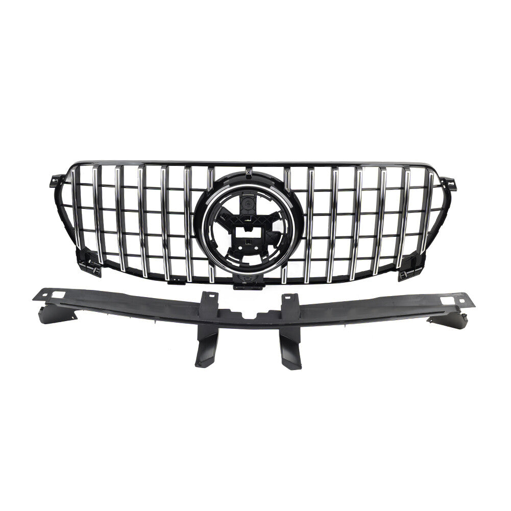 Chrome GTR Style Front Bumper Hood Grille for Benz GLE Class W167 2020-2023 ABS