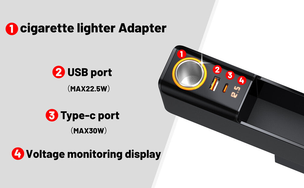 Rechargeable Car for Seat Gap Organizer for Charger Cigarette Lighter Socket Storage Box