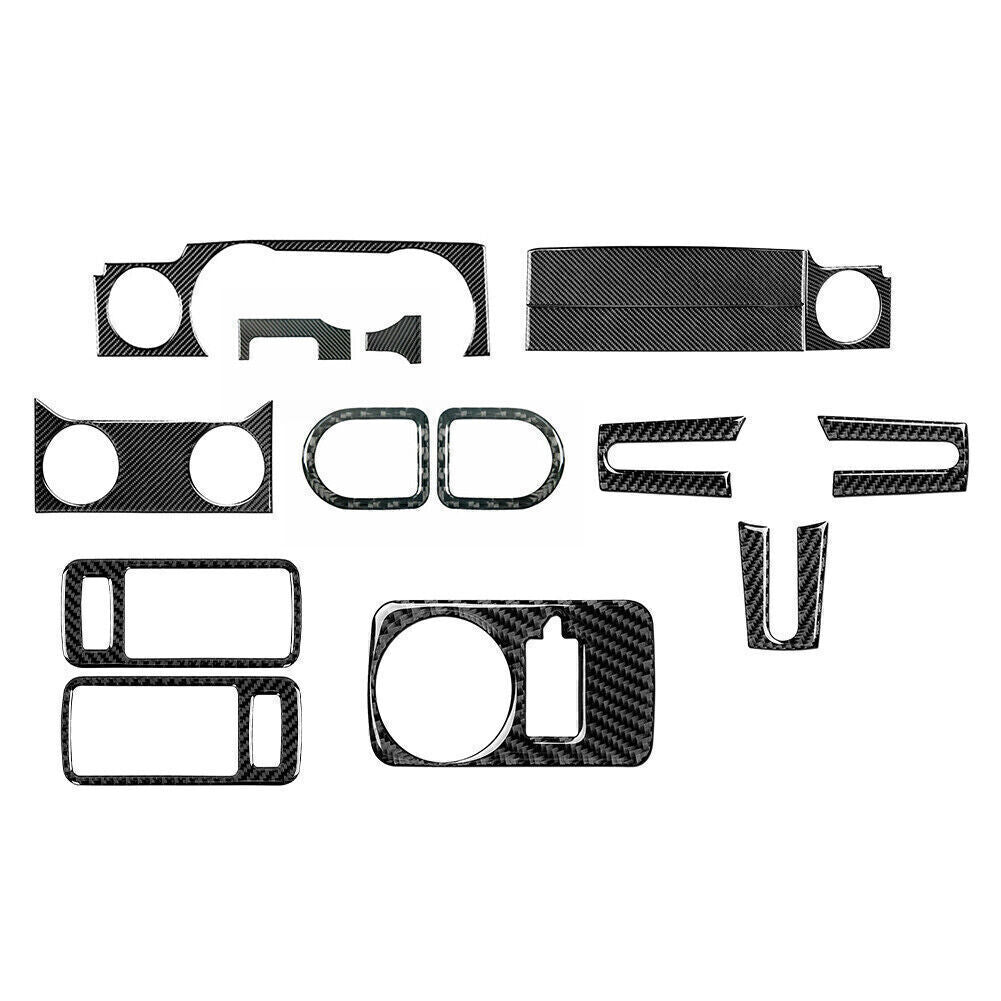 16 Pcs Carbon Fiber Full Set Interior Decoration Cover for Ford for Mustang 2005-09