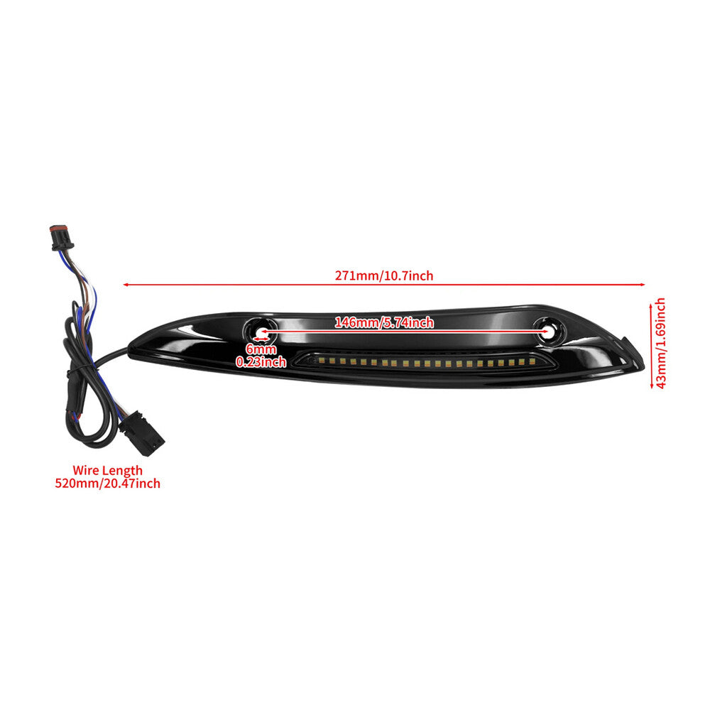 Black windshield trim, standard LED turn signals for Harley Road Glide 15+- n
