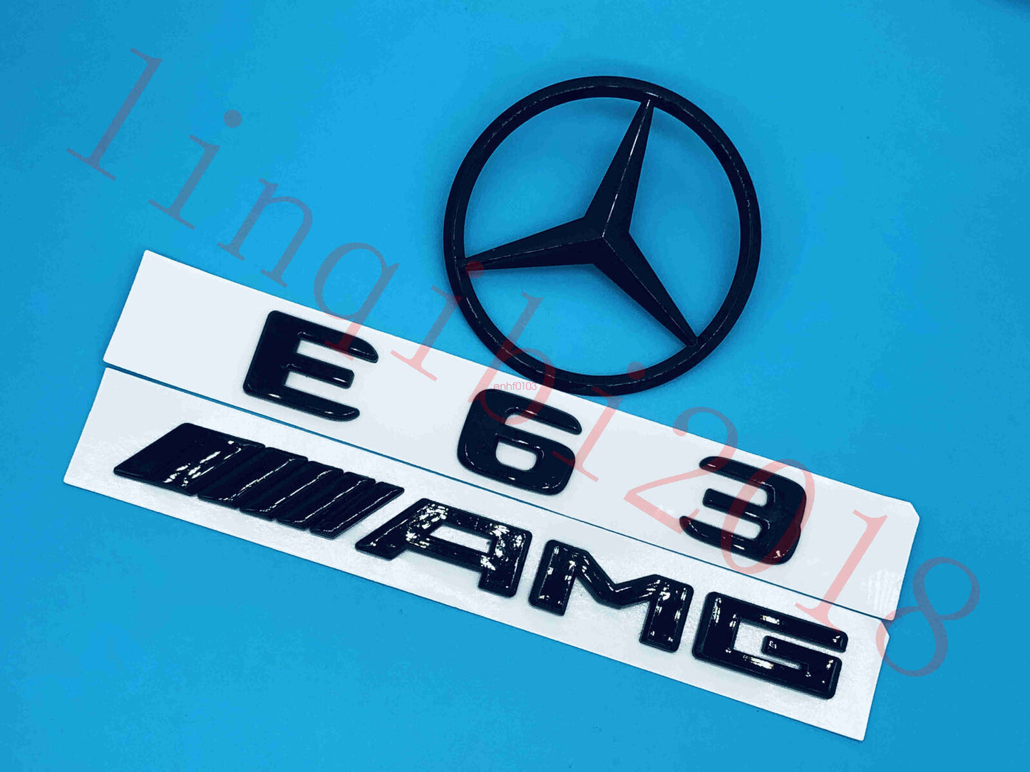 1Set Gloss Black E63 AMG Trunk Logo Sticker Decal Emblem Badge Package for W212