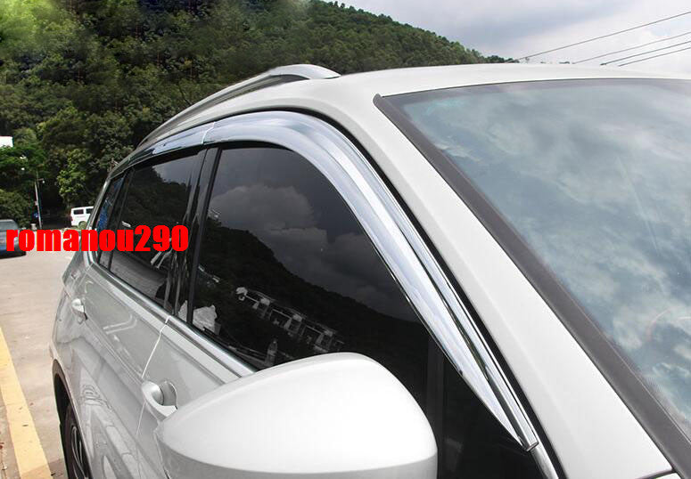 for VW for Tiguan 2018-2020 Chrome Window Visor Cover Vent Shades Sun Rain Guard New
