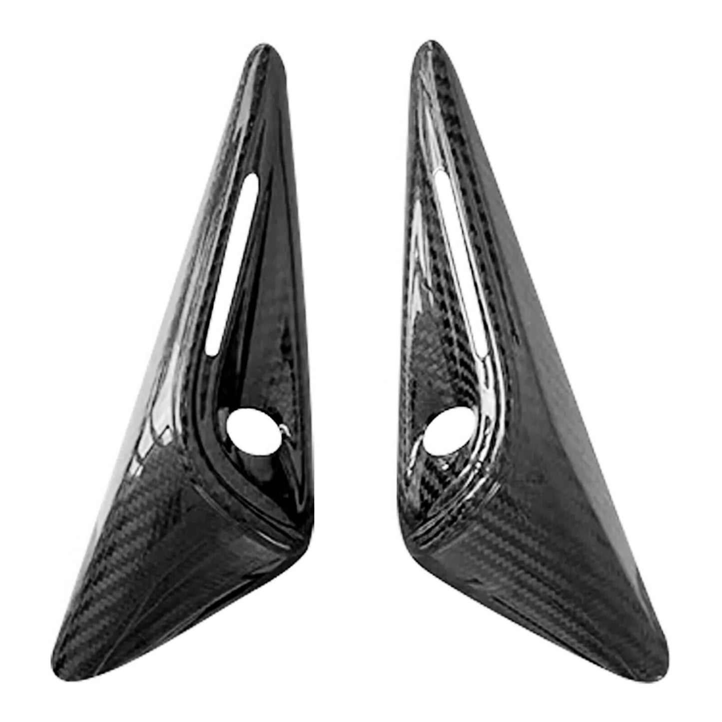 Pair Side Fender Camera Vent Cover Trims Carbon Fiber For Model Y / 3 2023-2024