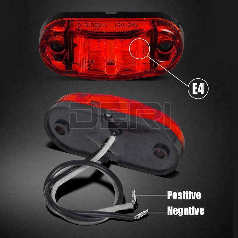Red White Amber LED Side Marker Light RV Truck Trailer Clearance Lamp 12-24V Lot