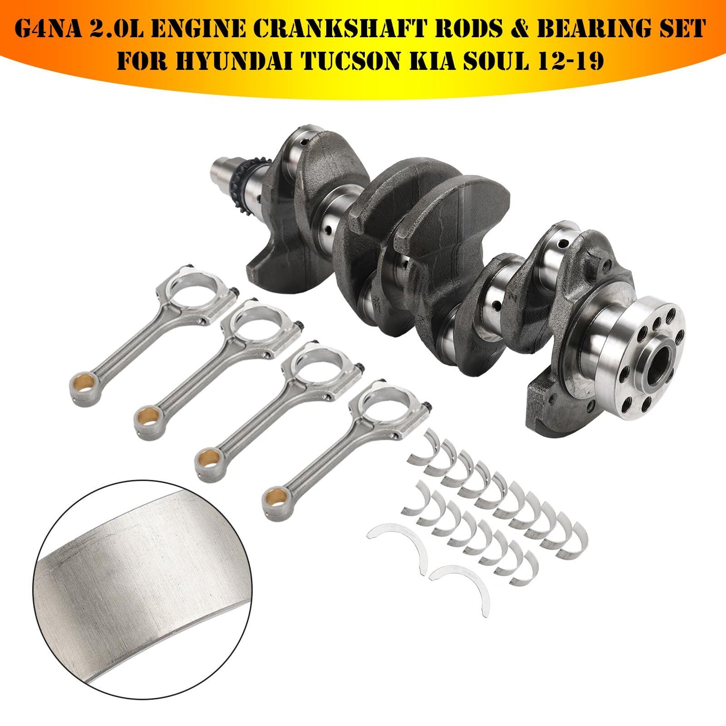 G4NA Crankshaft 623V6-2EH00 w/ Connecting Rod 23510-2E001 for Hyundai 12-19