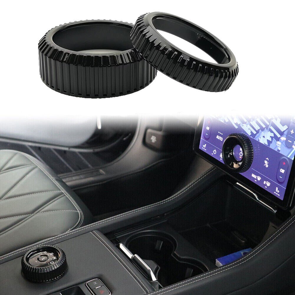 2¡Á Volume Control Knob Shift Knob Metal Cover Sets for Mustang Mach E 2021-2023