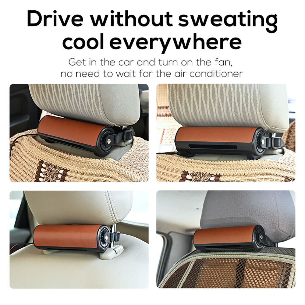 Car for Seat Fan Rear Front Headrest Fan USB Plug for Seat Ventilation Fan Black Red Q