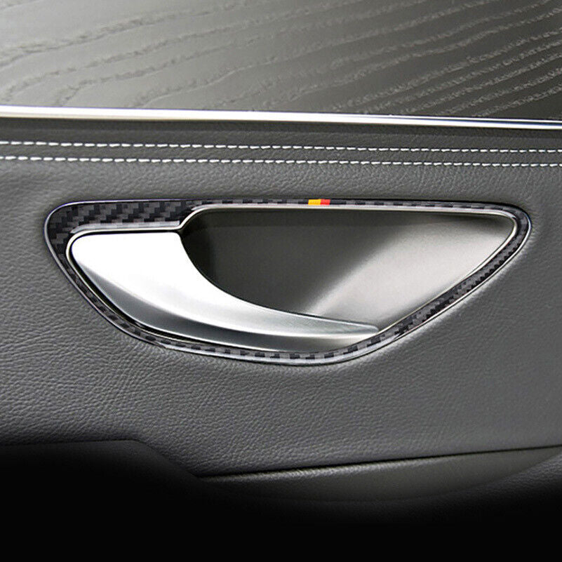 4-piece carbon fiber interior door handle covers for C-Class W205 GLC C180L- n