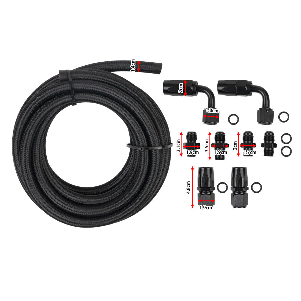 Automatic transmission cooler line kit for 4L60E 4L65E AN6 nylon braided hose