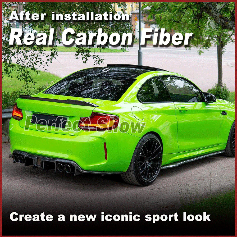 for BMW 2Series F87 M2 Coupe 15-19 Real Carbon Rear Bumper Diffuser Lip Spoiler