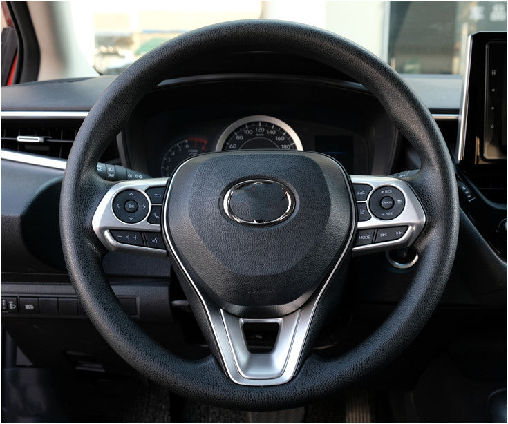 3P Matte Silver Inner Steering Wheel Frame Trim for Toyota for Corolla Cross 22-24