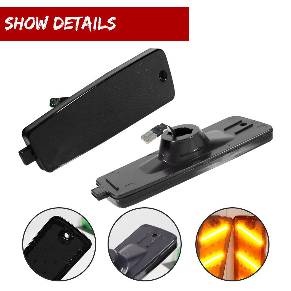 Smoked Lens Amber LED Rear Side Marker Indicator Lights for 2006 - 2011 for HHR - v