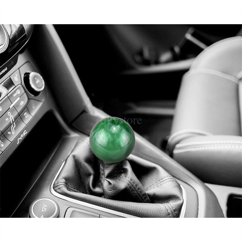 1* Marble Style Round Ball Shift Knob Gear Shifter Head w/3 Adapters Dark Green Q