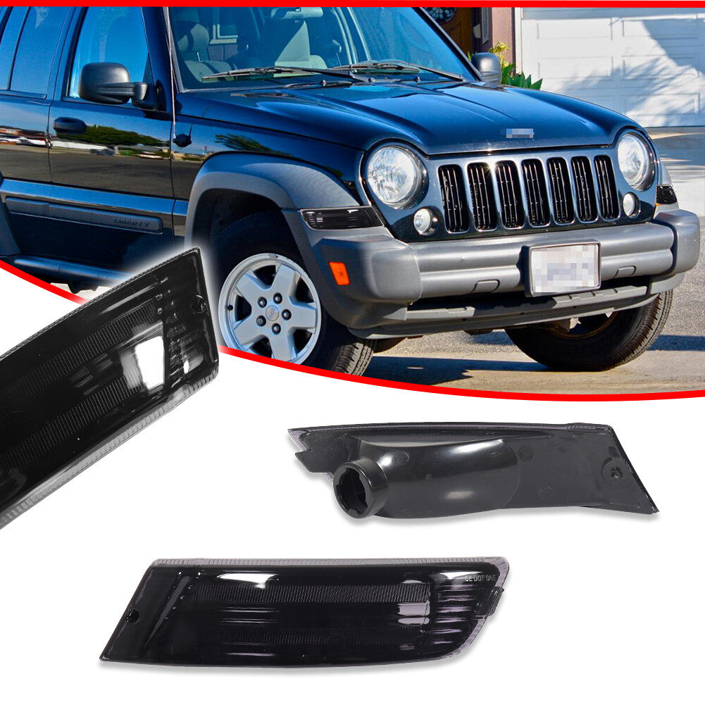 Front Side Turn Signal Stop Marker Light Smoke Pair For 2005 - 2007 Liberty - v