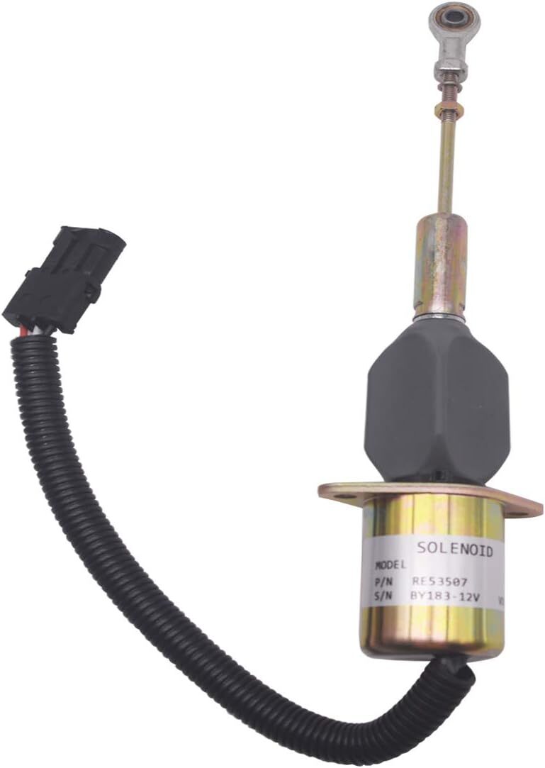 RE53507 Fuel Shutoff Solenoid 12v For 4955 4560 4760 4960 644G Loader