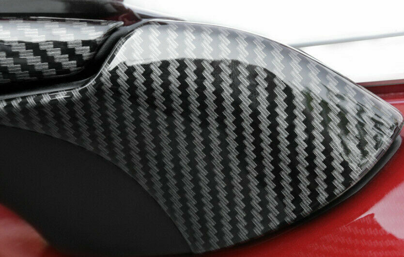 4P for Mazda 3 Axela 2019-2022 Carbon Fiber Outside Rear View Mirror Strip Trim