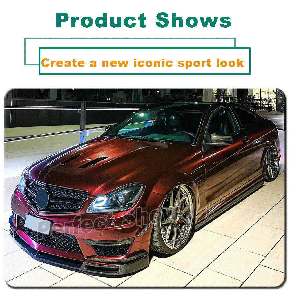 REAL Carbon Front Bumper Lip Spoiler Splitter for Mercedes W204 C63 2012-14