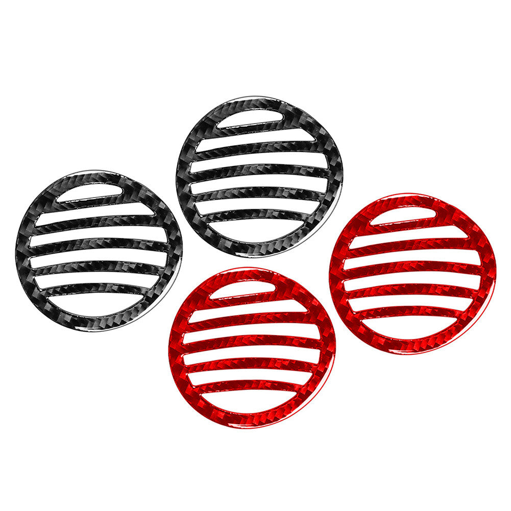 Carbon Fiber Interior Dashboard Defogger Air Vent Panel Cover Trim for Fiat 500