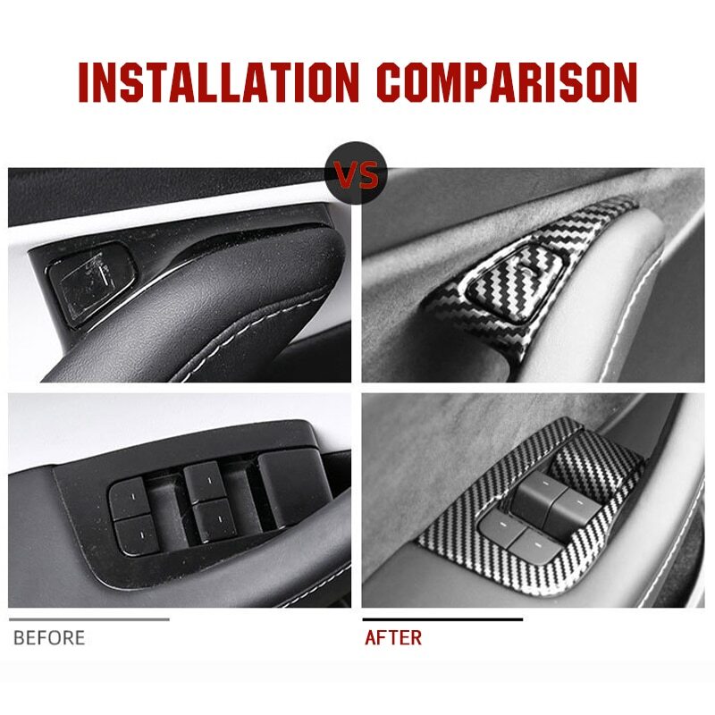 14x for Tesla Model 3 Y 2021-22 Window Lifter Switch Buttons Decor Cover Sticker