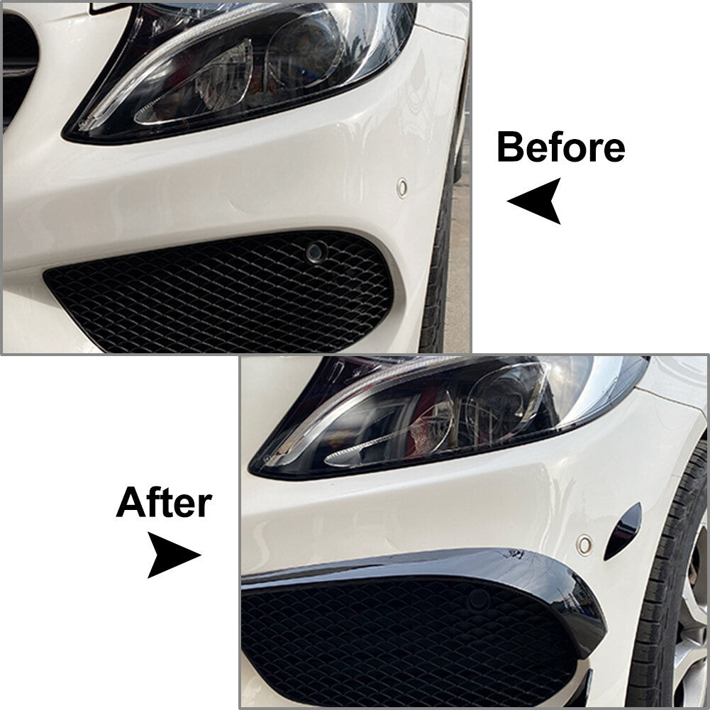 Fits for Mercedes Benz C-Class W205 Front Bumper Lip Splitter Spoiler Side Canards Q